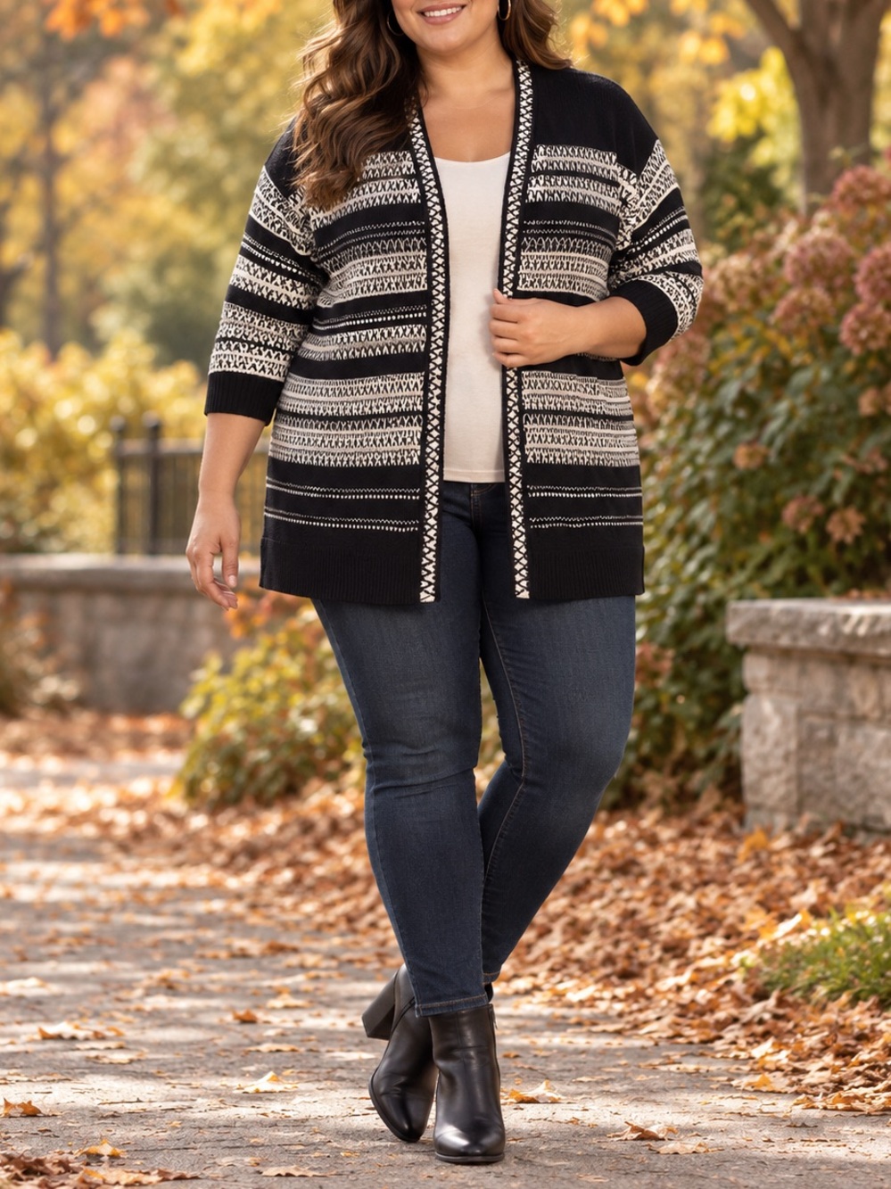 Lane Bryant NEW Classic 3/4 Sleeve Open Front Stitch Cardigan Sweater Sz 3X